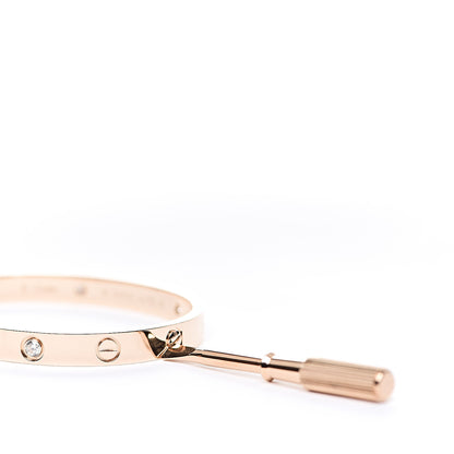 Cartier 18K Pink Gold 4 Diamond LOVE Bracelet 16 6 of 7