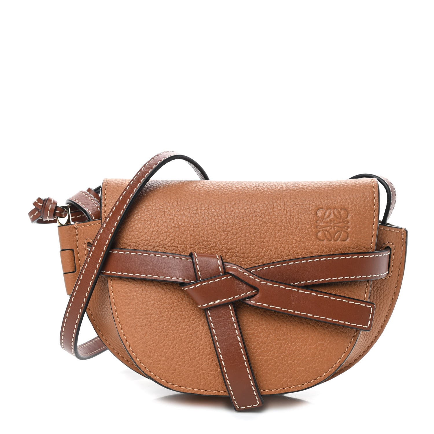 Loewe Grained Calfskin Mini Gate Crossbody Bag Caramel Pecan 1 of 8