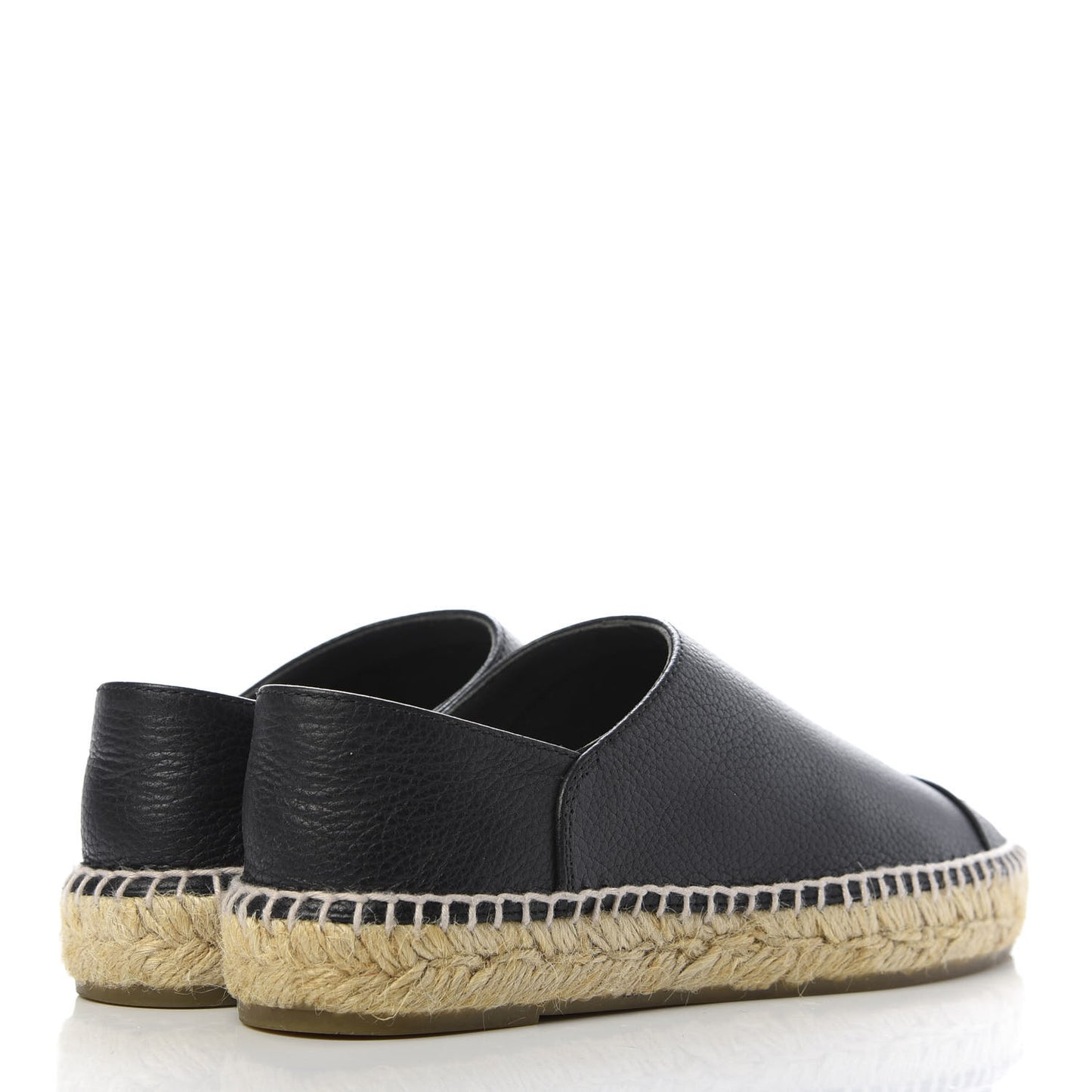 Grained Calfskin CC Espadrilles 36 Black