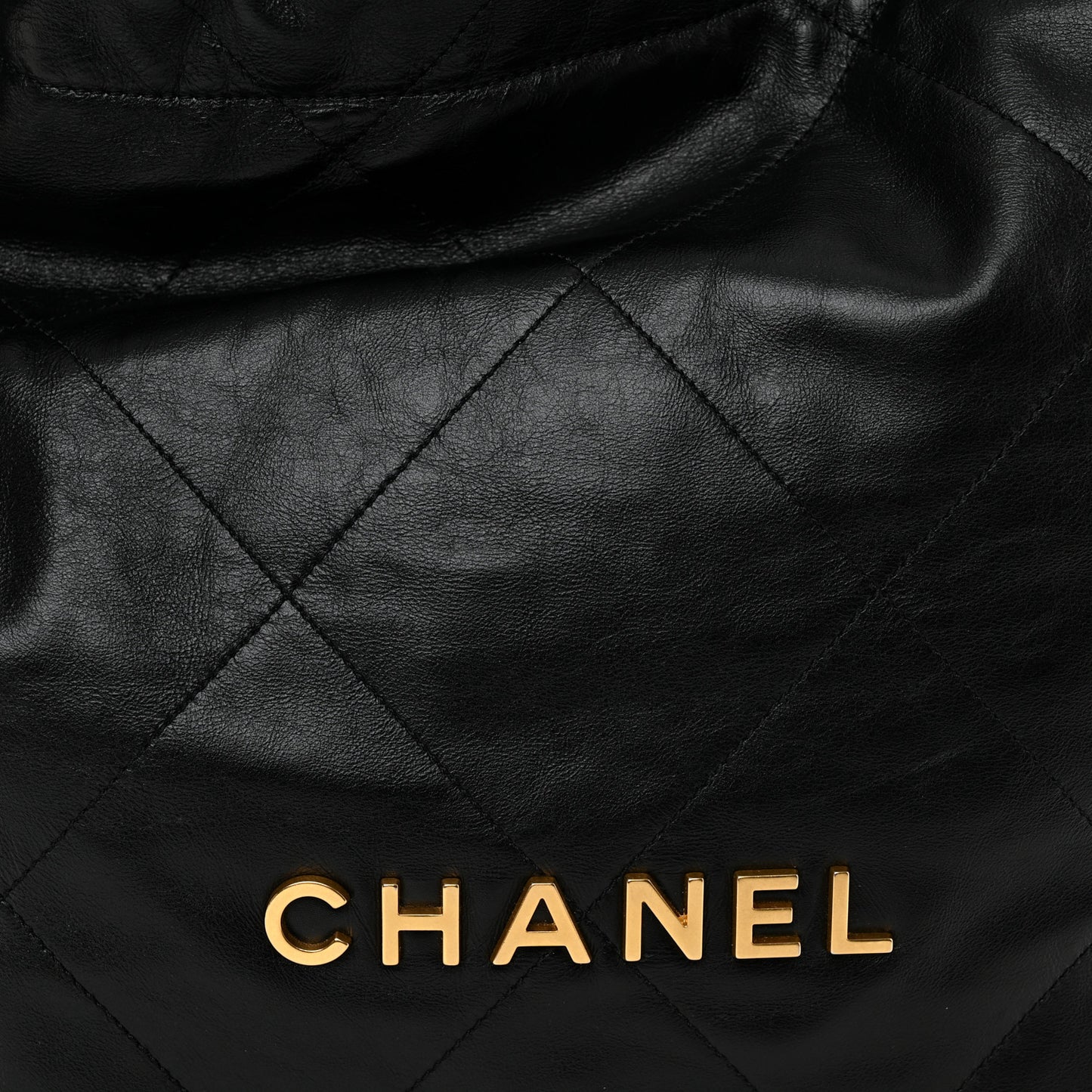 Shiny Calfskin Quilted Small Chanel 22 Black