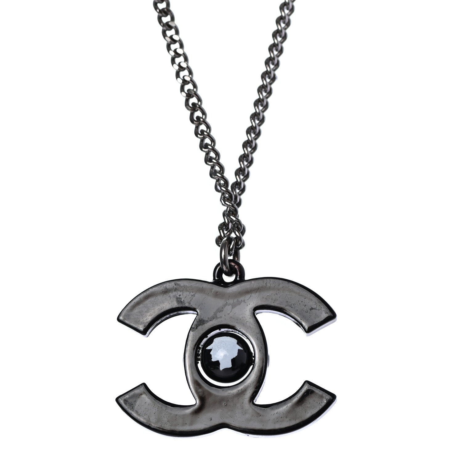 Chanel Enamel CC Camellia Necklace Black 5 of 6