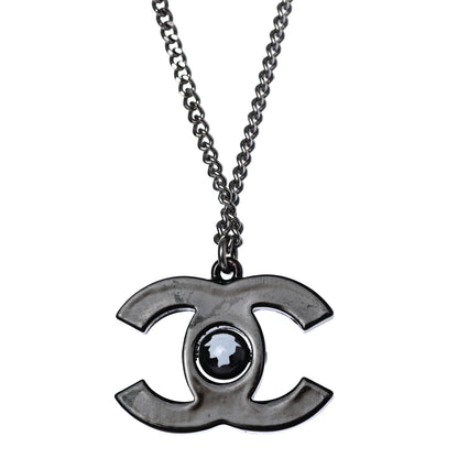 Chanel Enamel CC Camellia Necklace Black 5 of 6