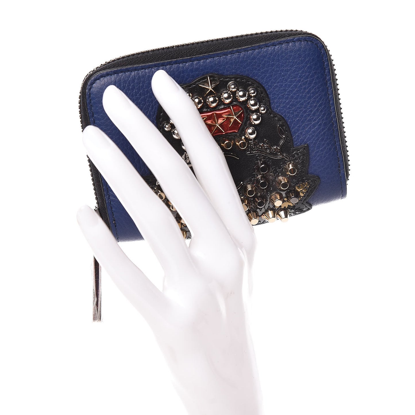 Calfskin Ecusson Panettone Coin Purse Navy