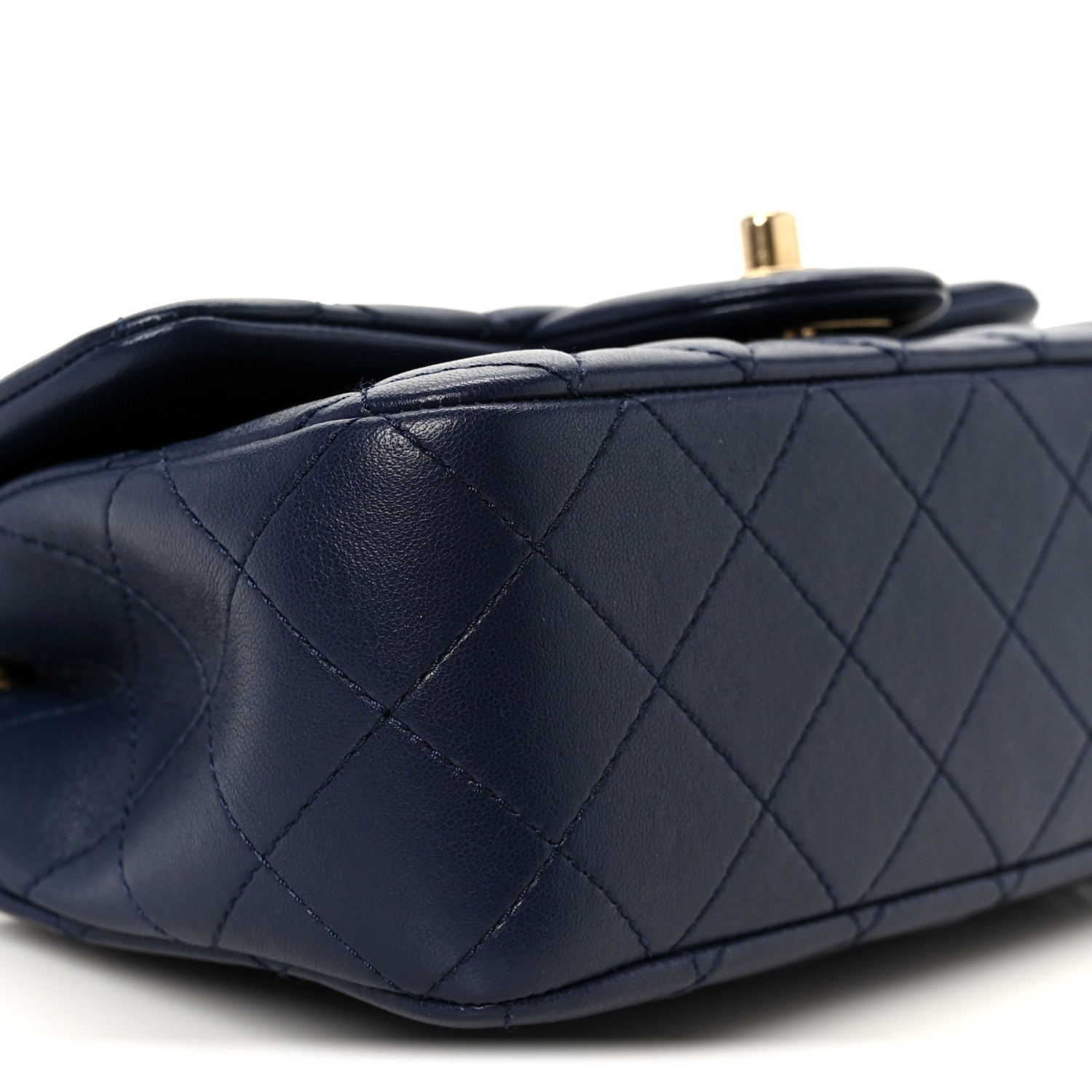 Chanel Lambskin Quilted Mini Pearl Crush Rectangular Flap Navy Blue 10 of 11