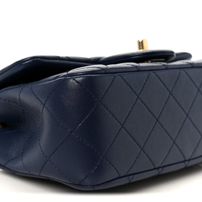 Chanel Lambskin Quilted Mini Pearl Crush Rectangular Flap Navy Blue 10 of 11