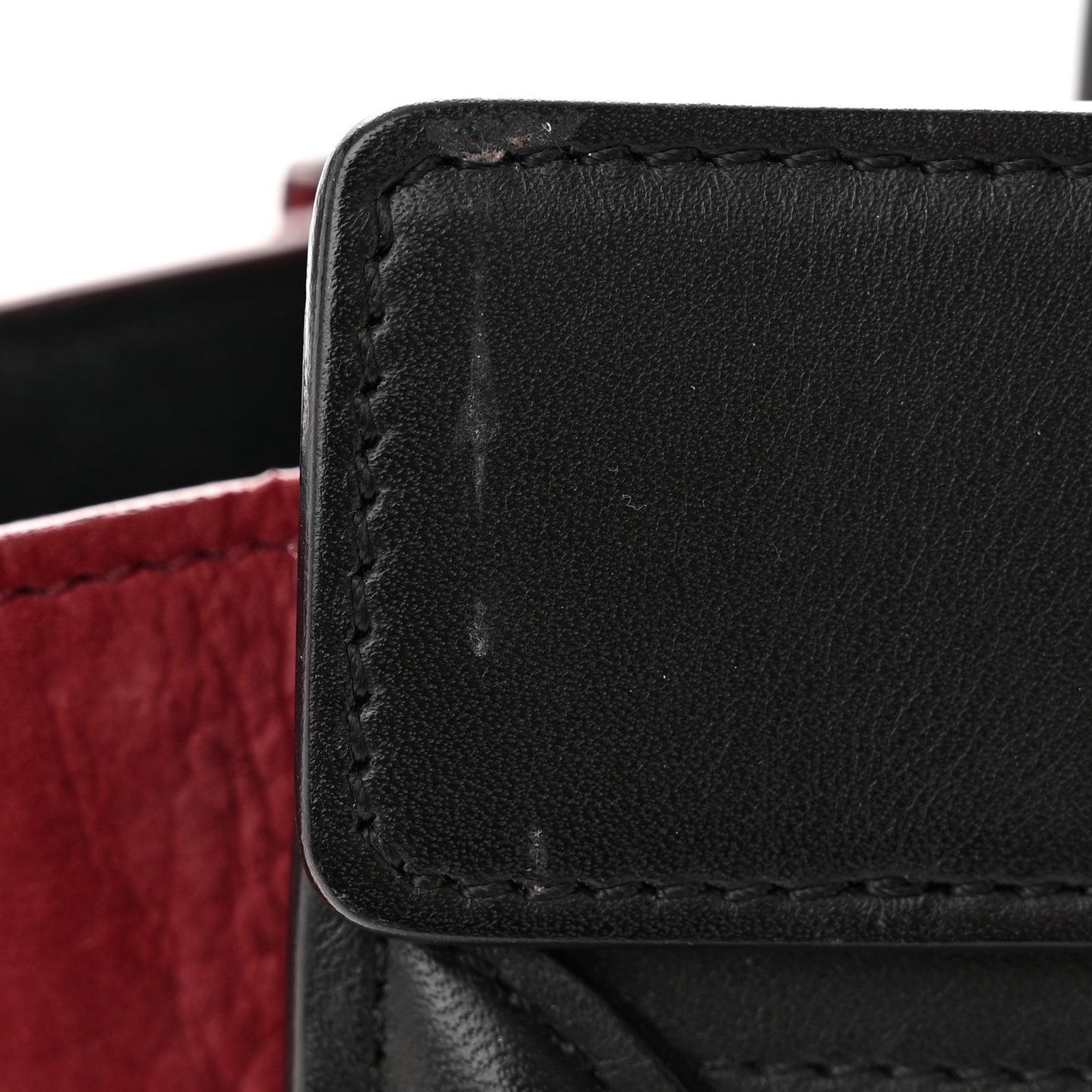 Bullhide Calfskin Nubuck Nano Tri-Color Luggage Ruby