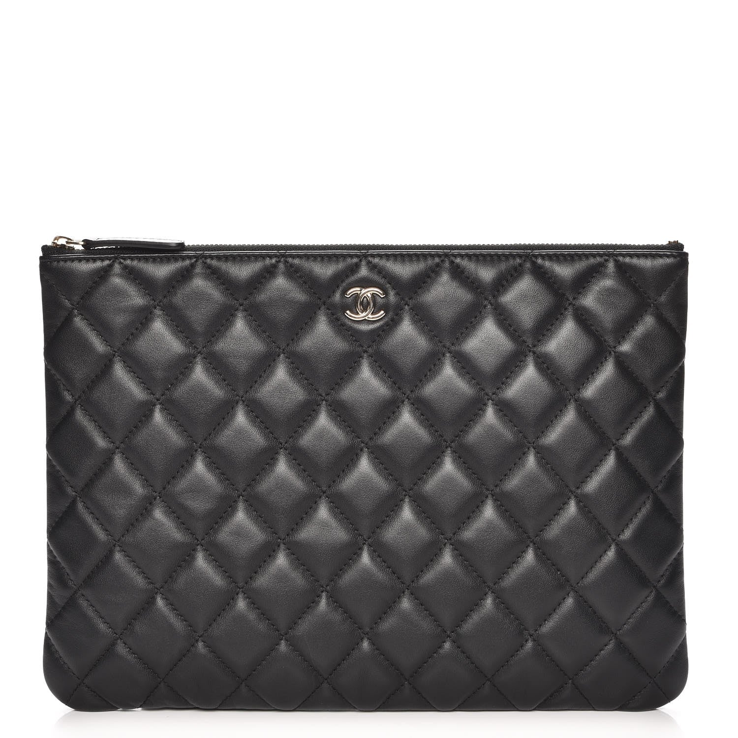 Chanel Lambskin Quilted Medium Cosmetic Case Black 1 of 8