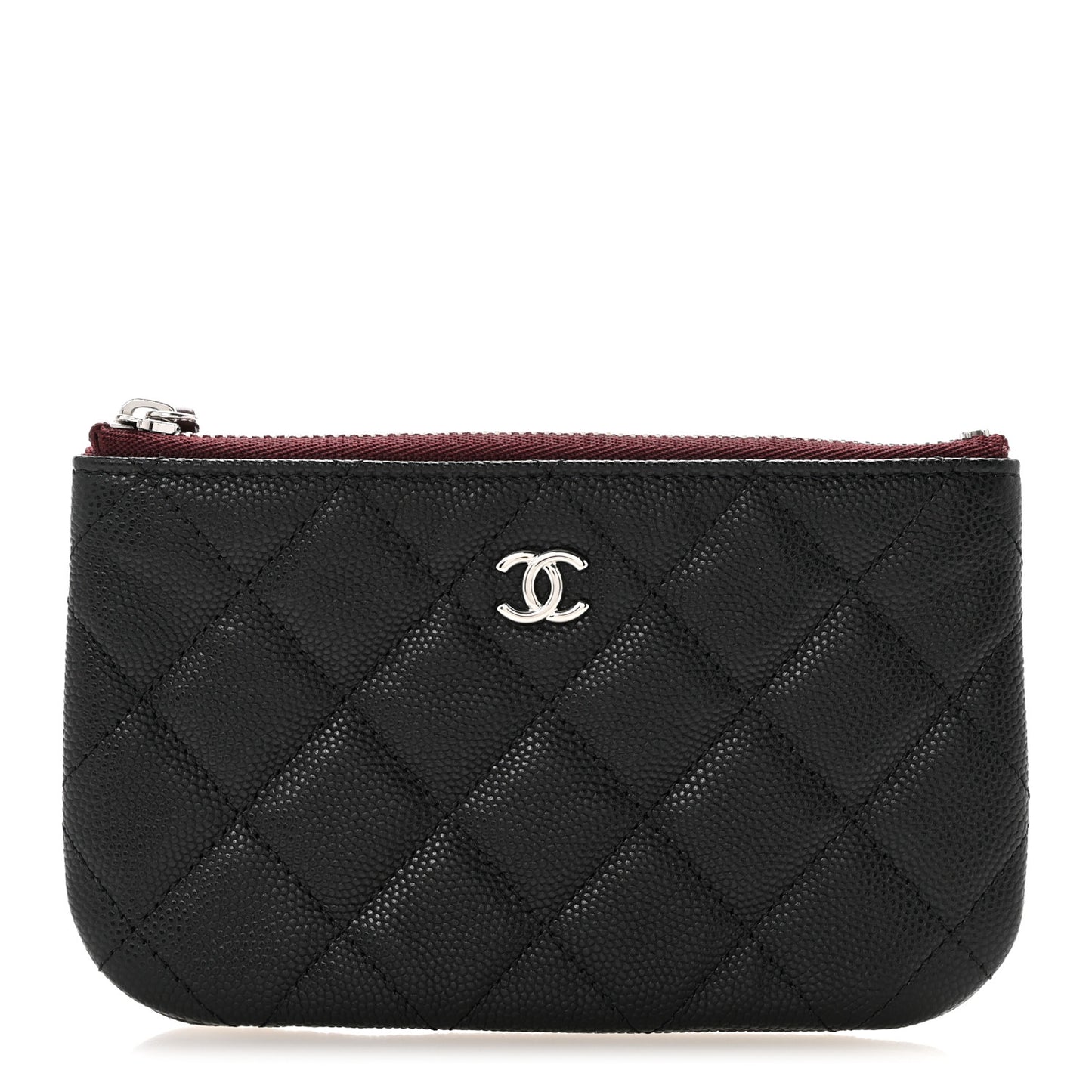 Caviar Quilted Small Cosmetic Case Black