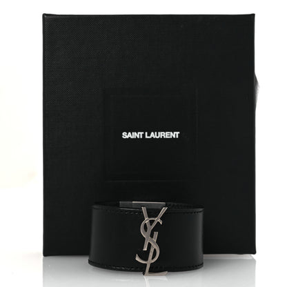 Saint Laurent Calfskin Monogram Bracelet Black 6 of 6