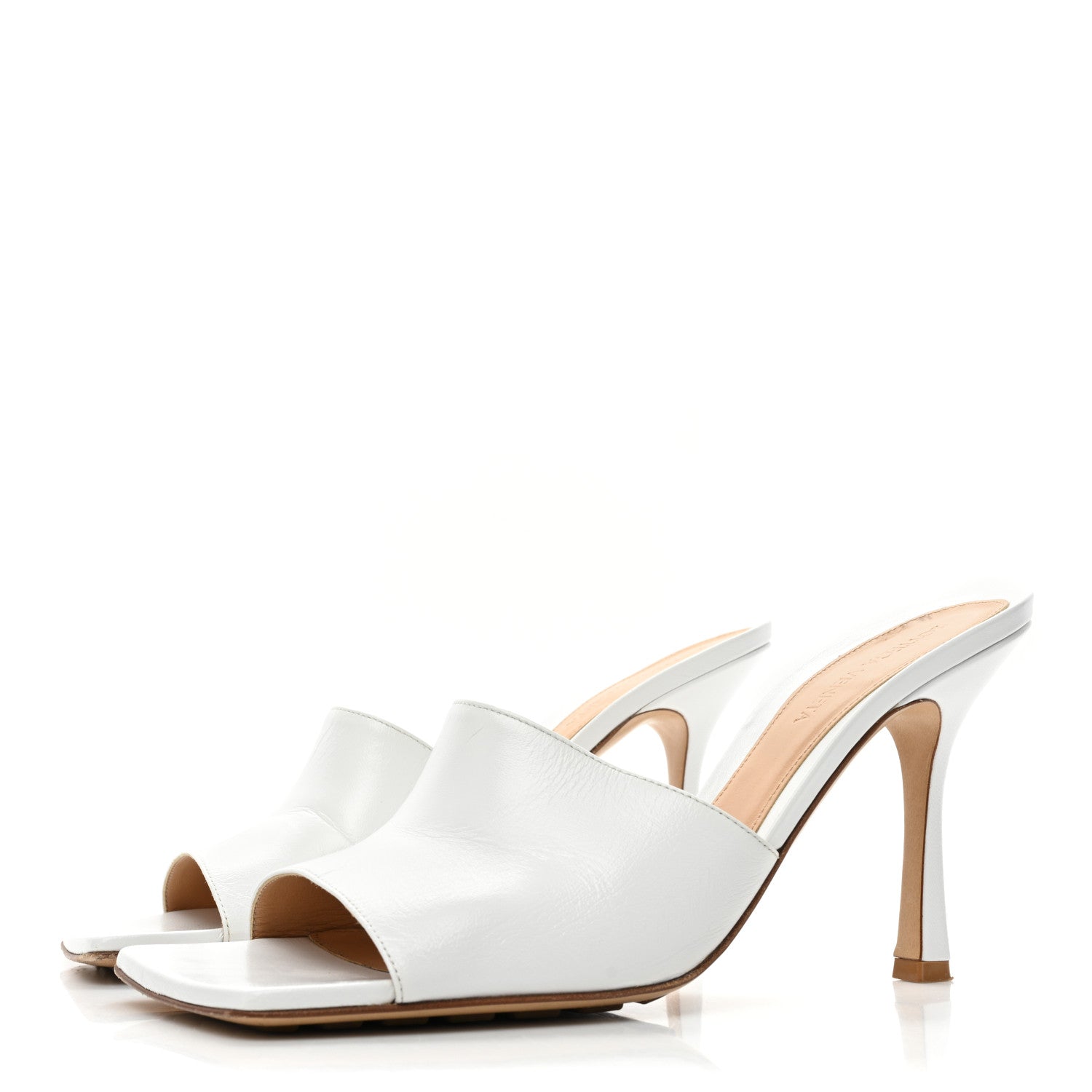 Bottega Veneta Lambskin Stretch Mule Sandals 40 Optic White 3 of 11