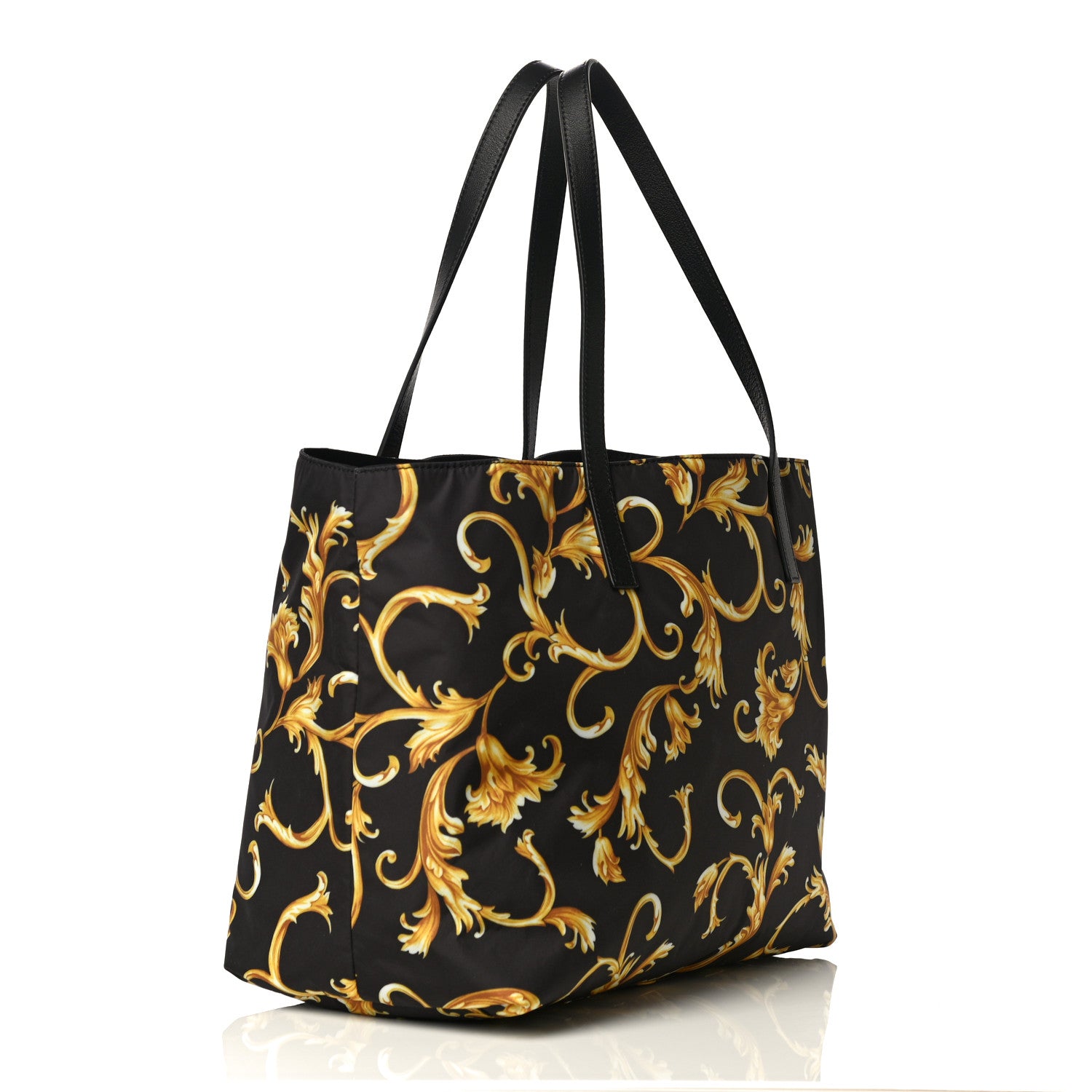 Versace Nylon Baroque Print Tote Black 4 of 10