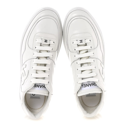 Chanel Calfskin Womens CC Sneakers 38 White 2 of 10