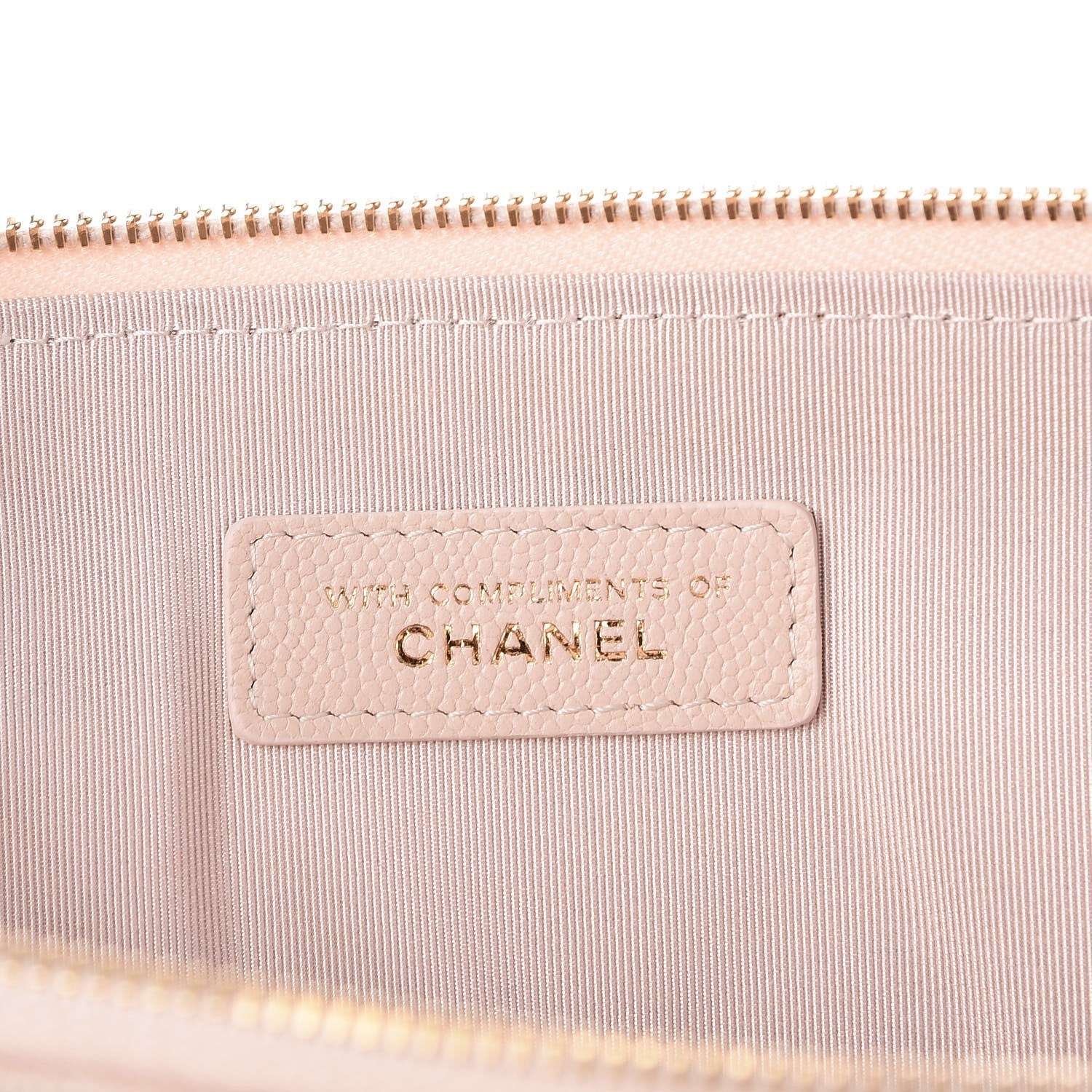 Chanel Caviar Chevron Quilted Large Cosmetic Case Light Pink 6 of 9