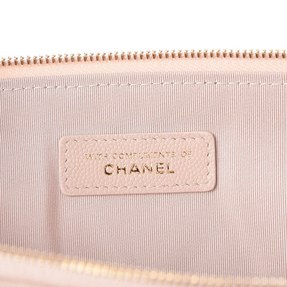 Chanel Caviar Chevron Quilted Large Cosmetic Case Light Pink 6 of 9