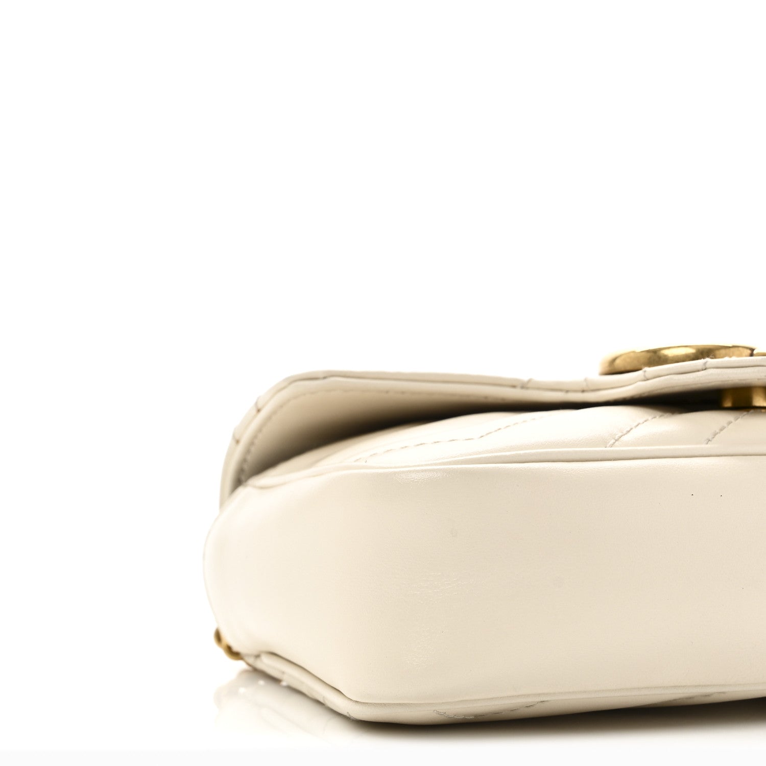 Gucci Calfskin Matelasse Super Mini GG Marmont Shoulder Bag White 9 of 10