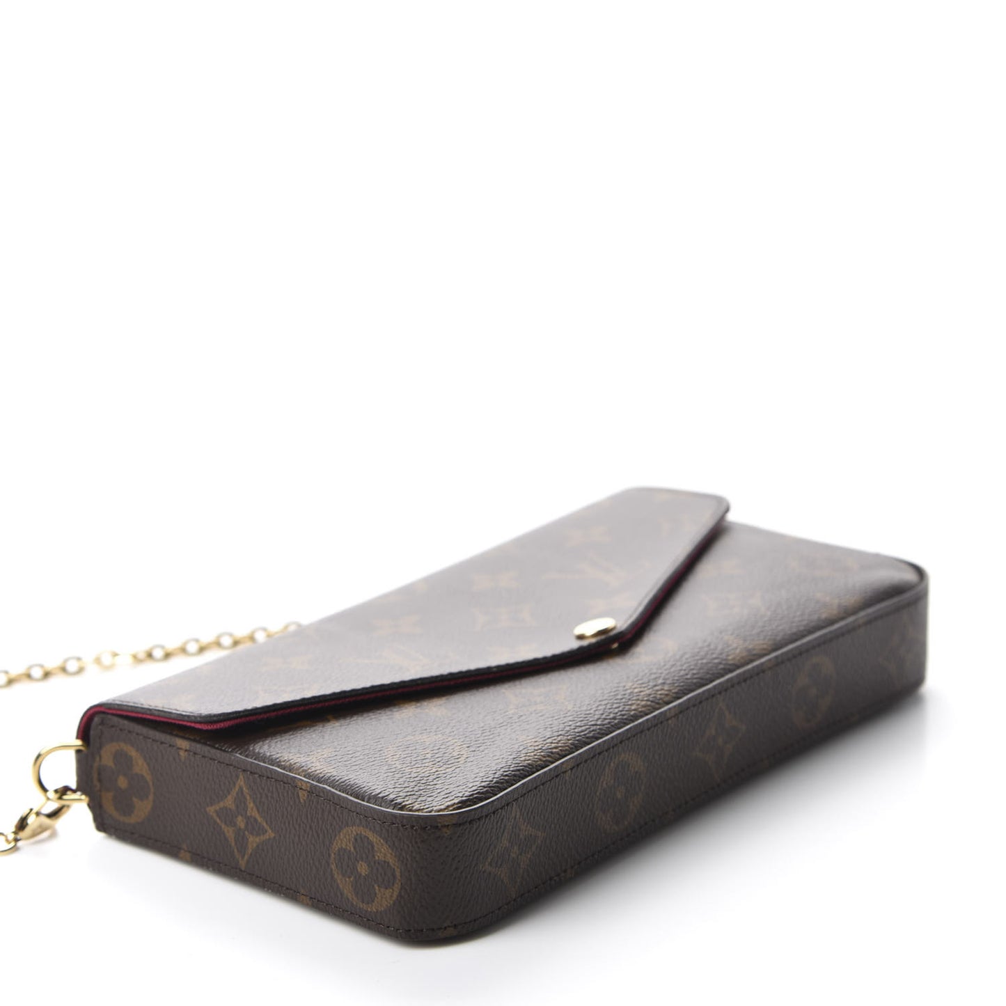 Monogram Pochette Felicie Chain Wallet Fuchsia