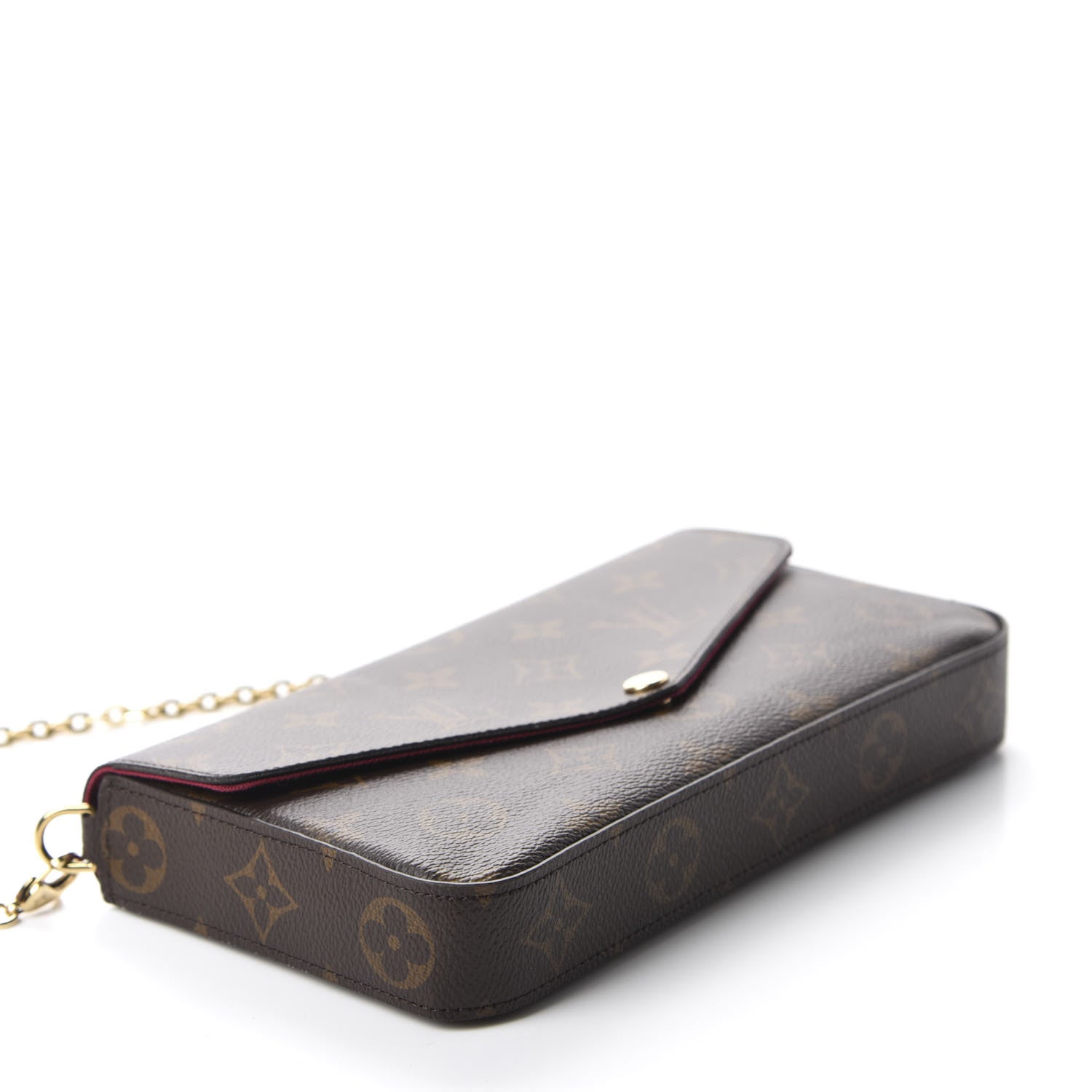 Louis Vuitton Monogram Pochette Felicie Chain Wallet Fuchsia 4 of 13