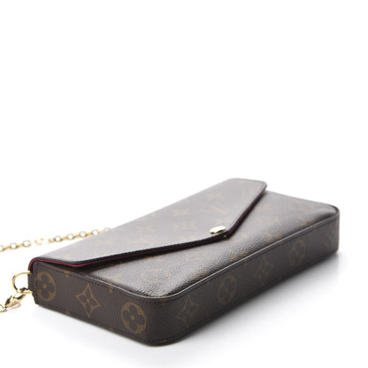 Louis Vuitton Monogram Pochette Felicie Chain Wallet Fuchsia 4 of 13