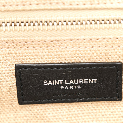 Saint Laurent Linen Calfskin Rive Gauche Tote Optic White 6 of 11