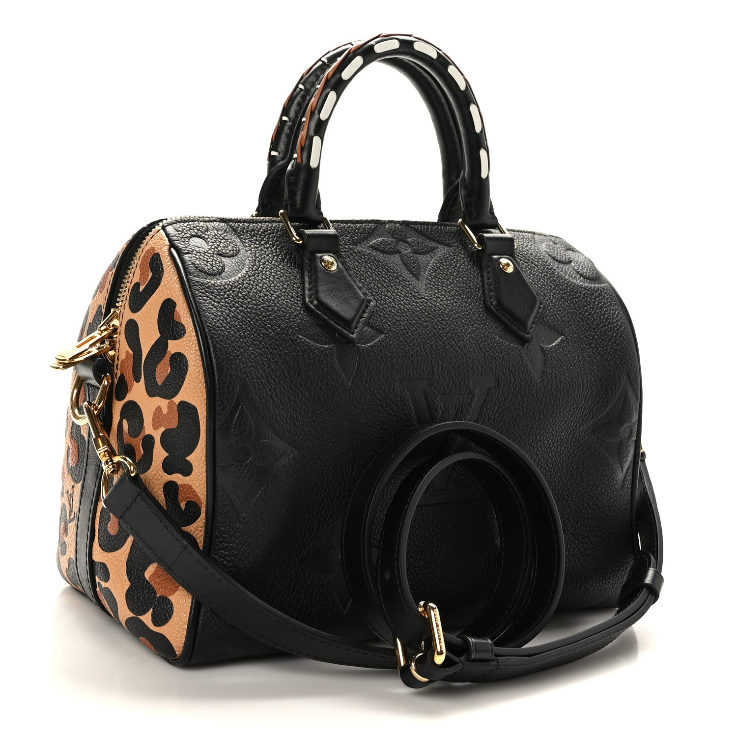 Louis Vuitton Empreinte Monogram Giant Wild At Heart Speedy Bandouliere 25 Black 3 of 10