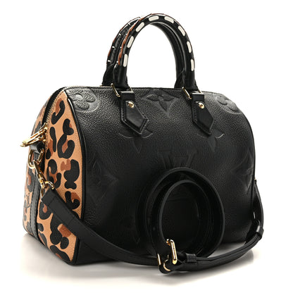 Louis Vuitton Empreinte Monogram Giant Wild At Heart Speedy Bandouliere 25 Black 3 of 10