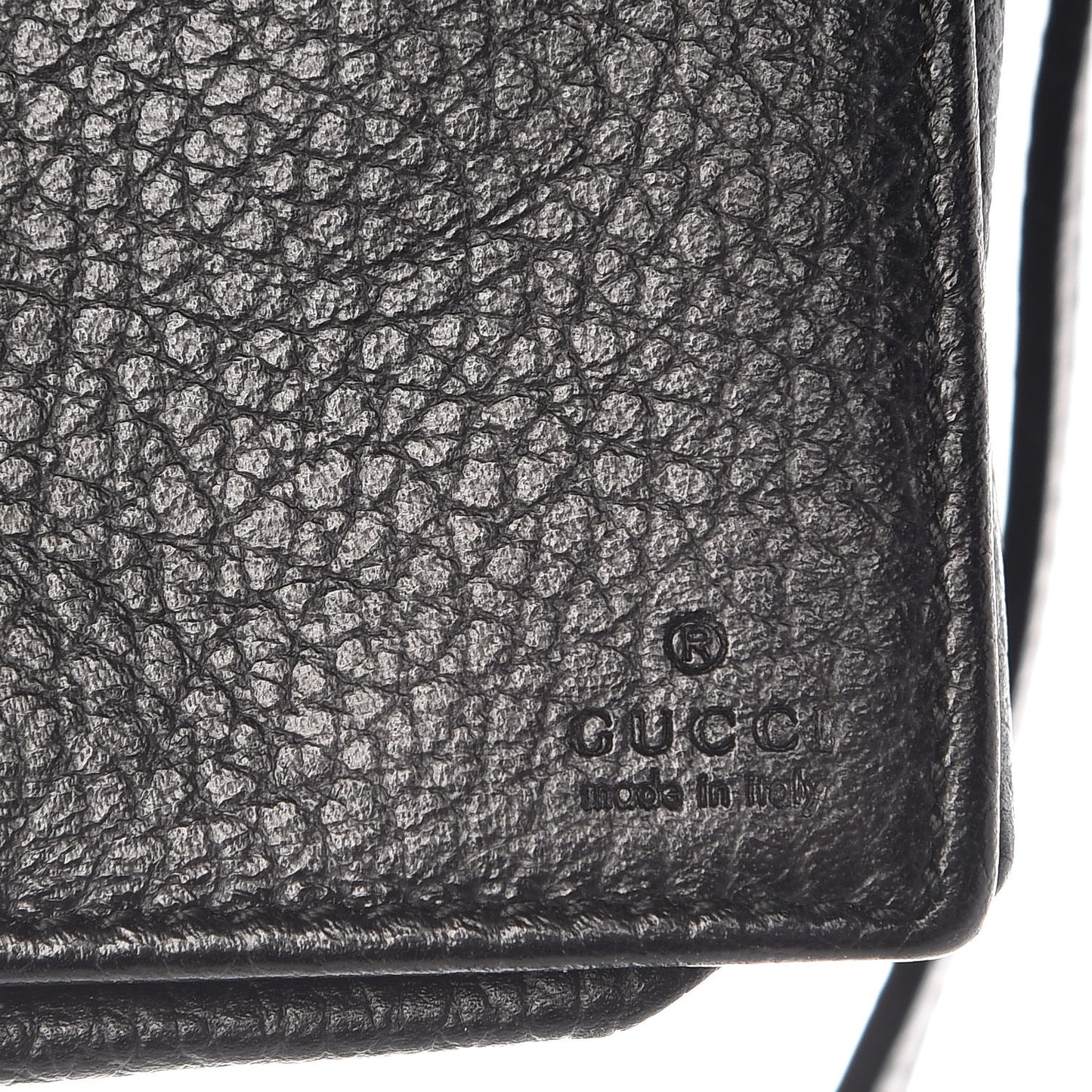 Dollar Calfskin Mini Swing Wallet Bag Black