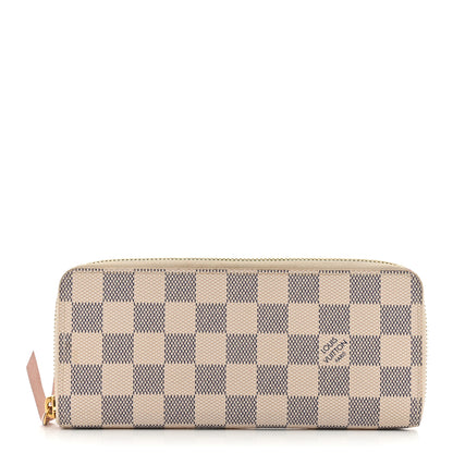 Louis Vuitton Damier Azur Clemence Wallet Rose Ballerine 1 of 10