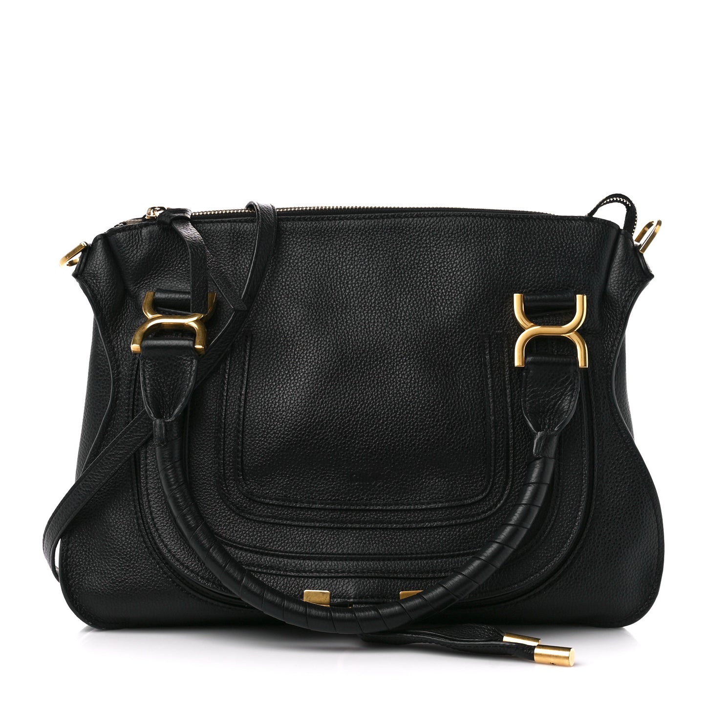 Calfskin Medium Marcie Satchel Black