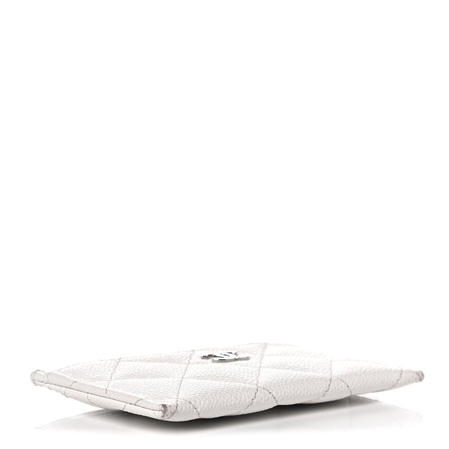 Caviar Quilted Card Holder White