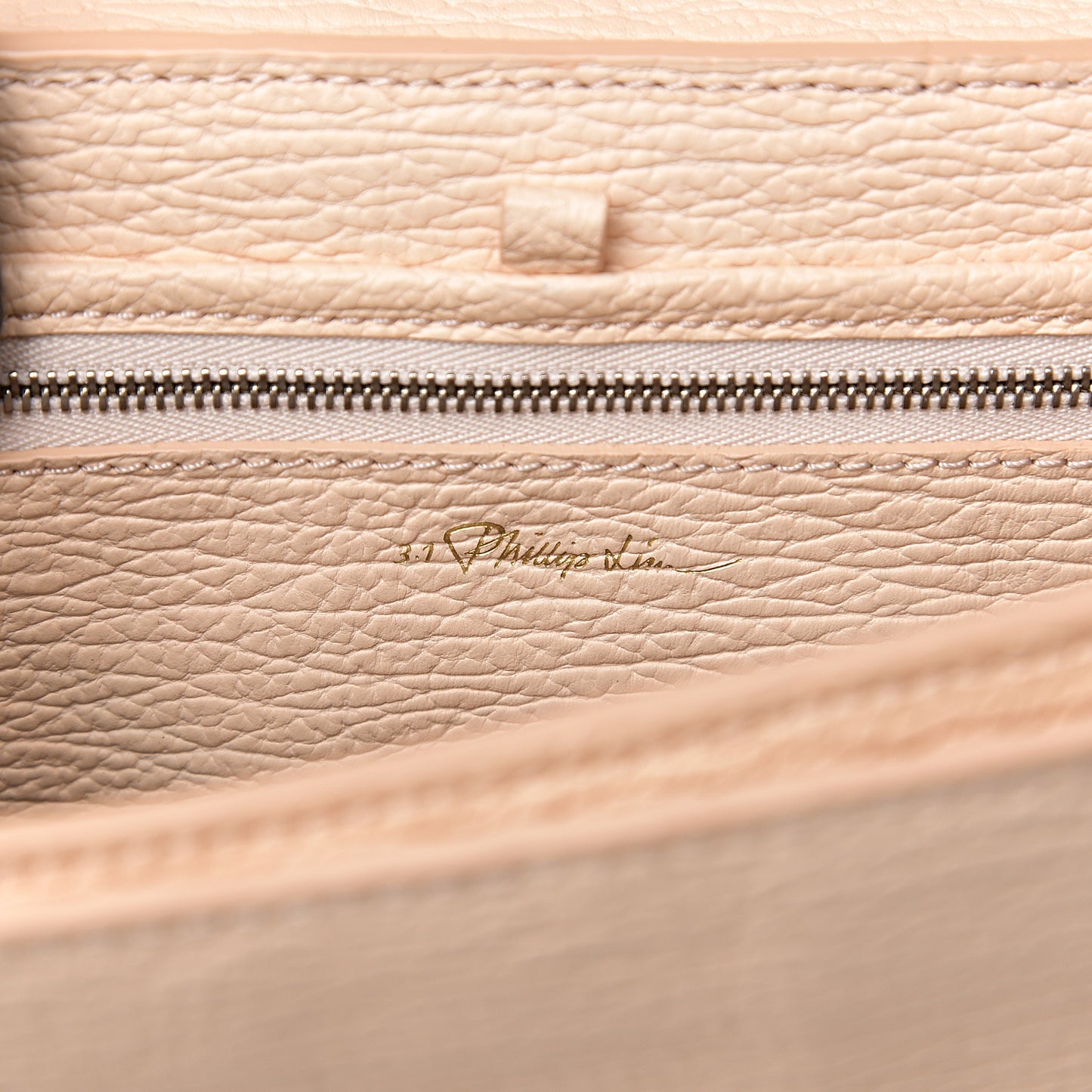 3.1 Textured Calfskin Mini Pashli Messenger White Peach