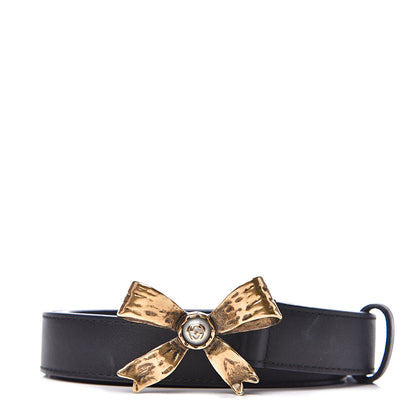 Gucci Calfskin Bow Belt 90 36 Black 1 of 5