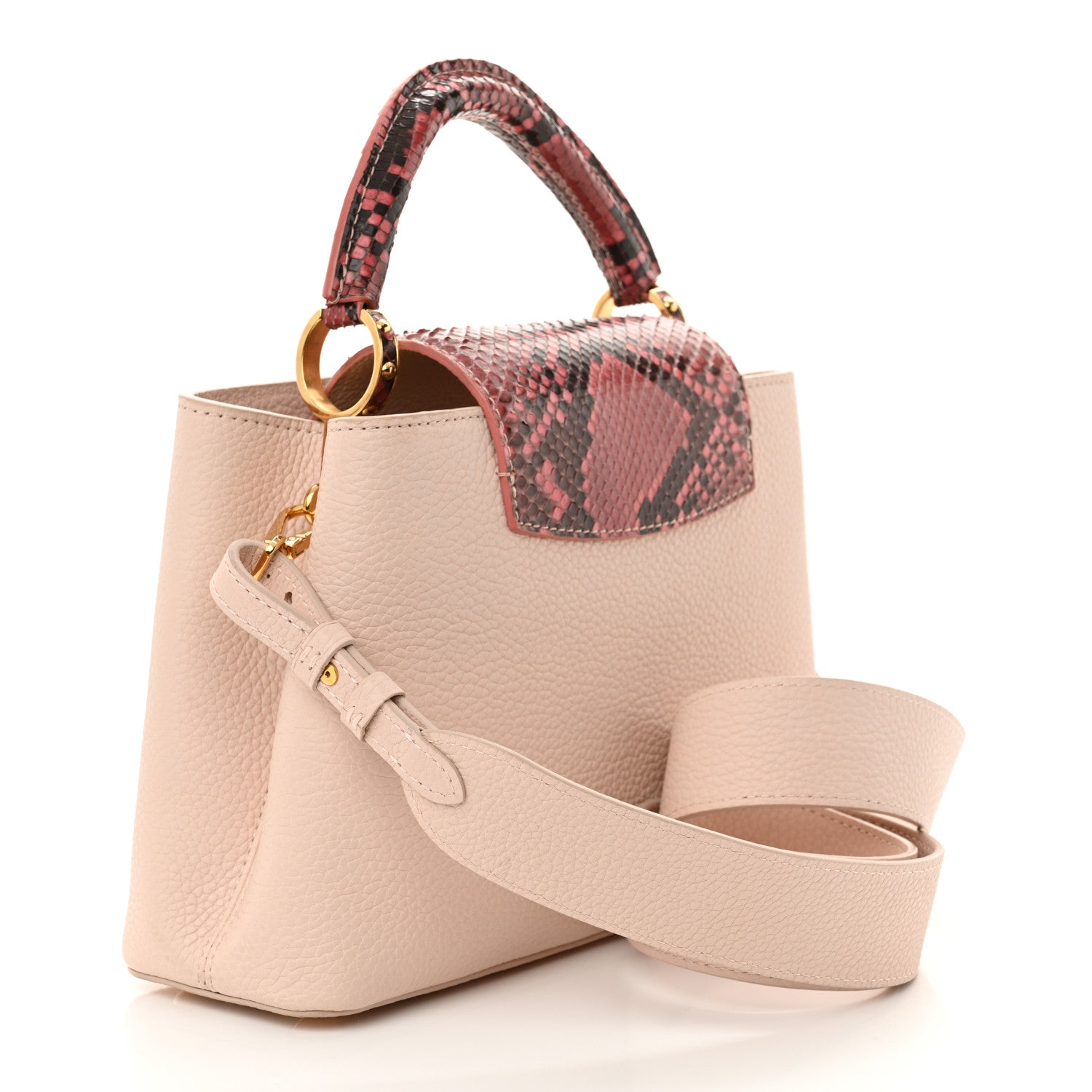 Louis Vuitton Taurillon Snakeskin Capucines BB Pink 3 of 12