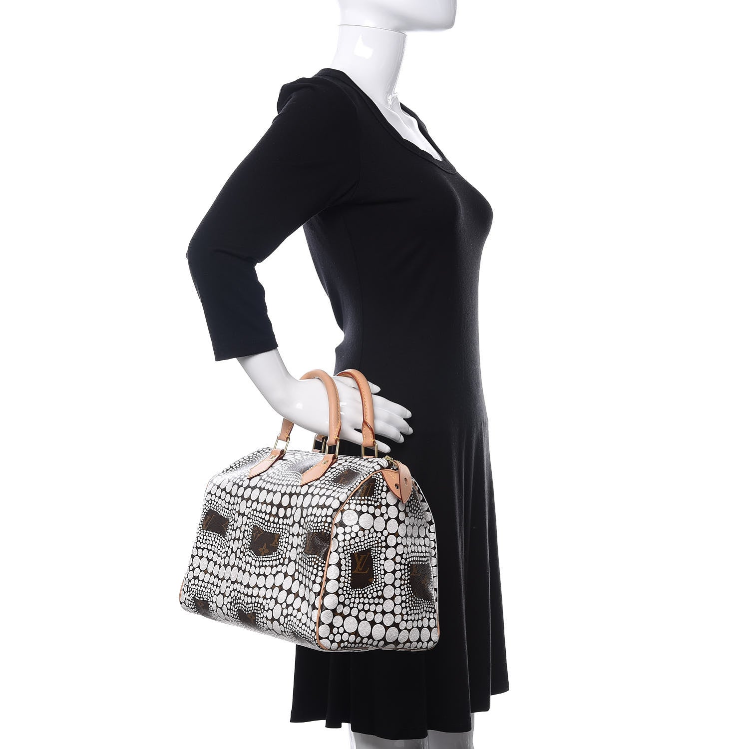 Louis Vuitton Monogram Kusama Town Speedy 30 White 2 of 10