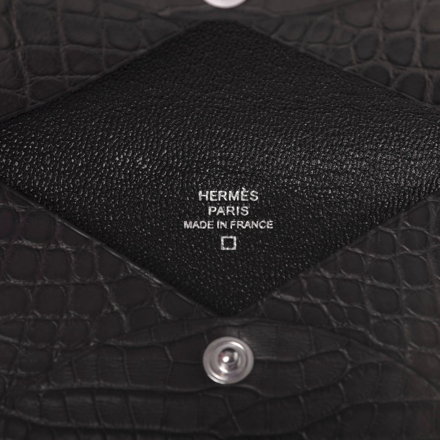 Matte Alligator Calvi Card Case Graphite