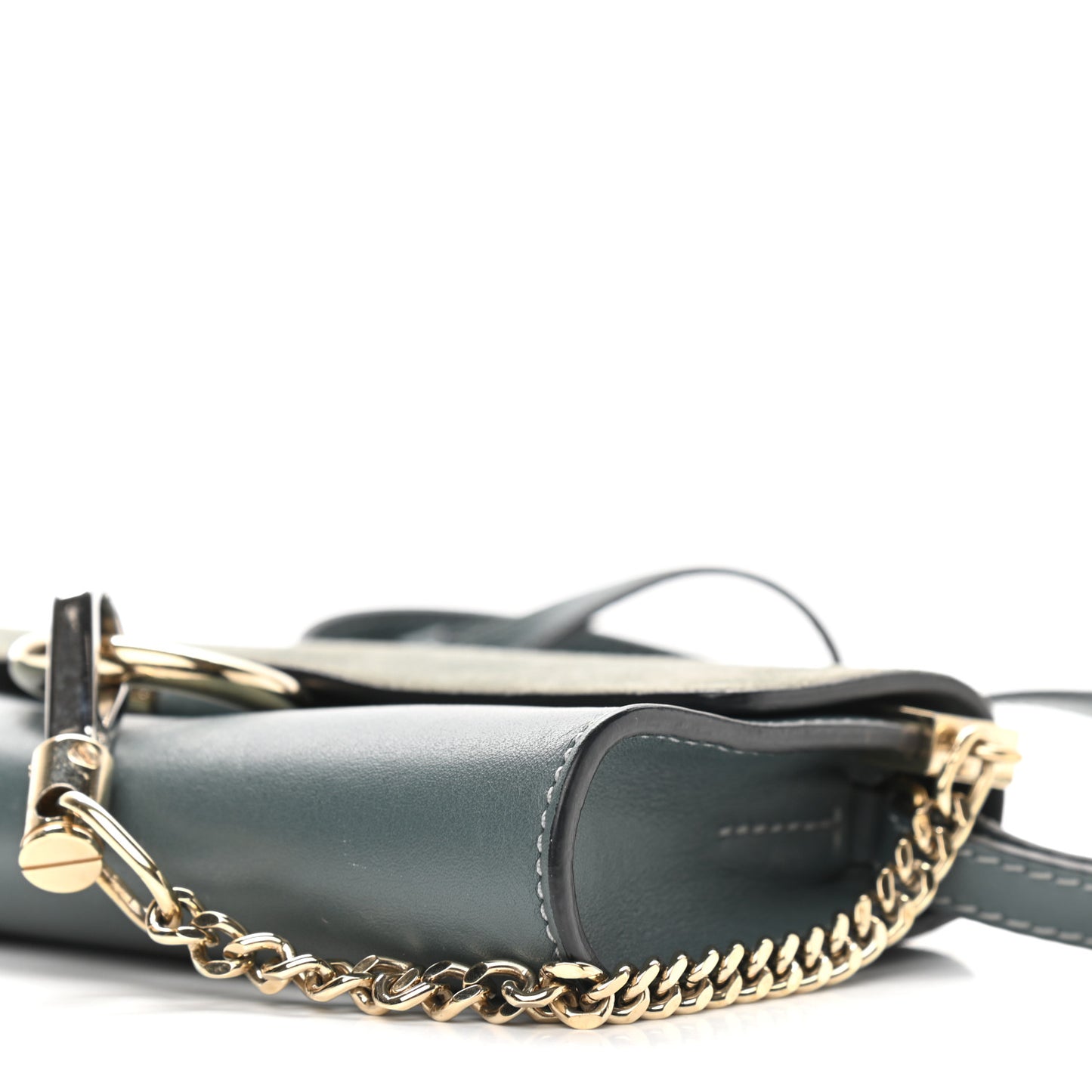 Suede Calfskin Mini Faye Shoulder Bag Cloudy Blue