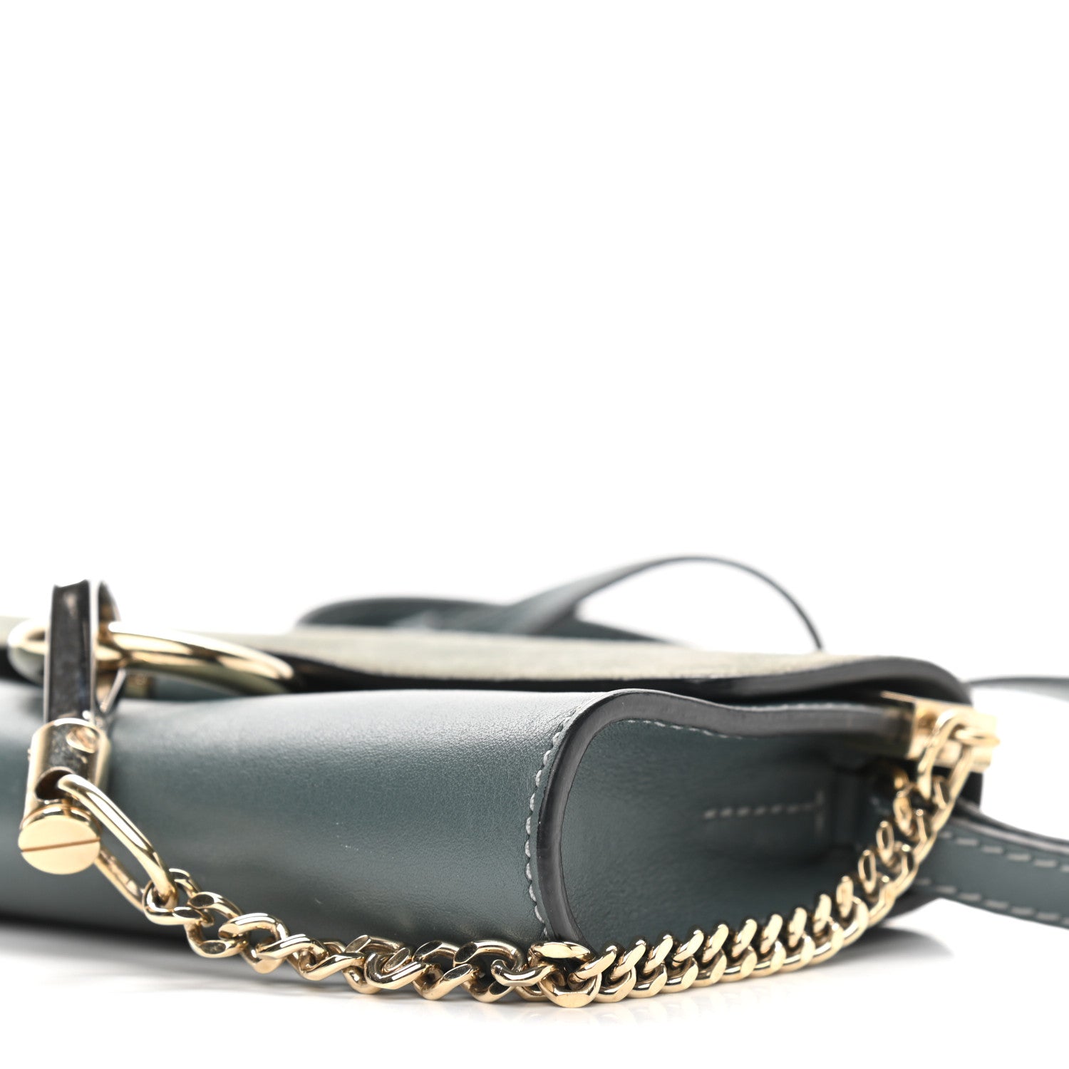 Chloe Suede Calfskin Mini Faye Shoulder Bag Cloudy Blue 8 of 11