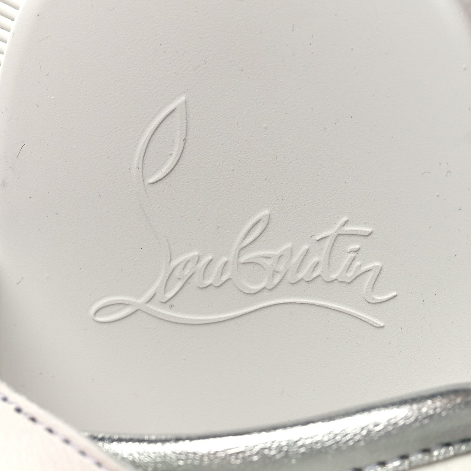 Christian Louboutin Calfskin Velcrissimo Flat Sandals 36 Blanco Silver 8 of 9