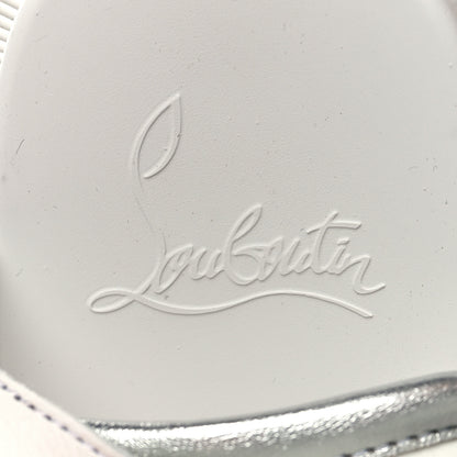 Christian Louboutin Calfskin Velcrissimo Flat Sandals 36 Blanco Silver 8 of 9
