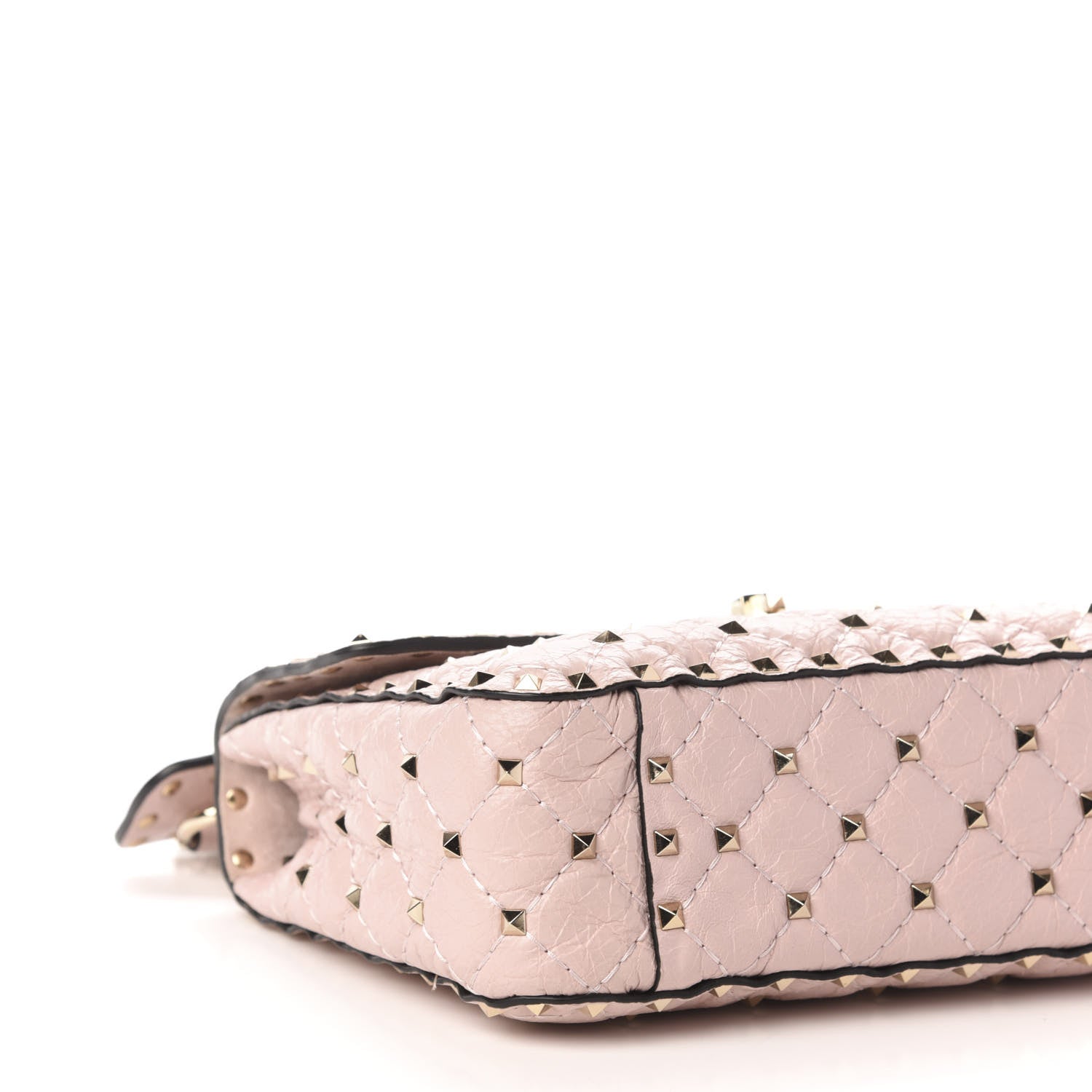 Valentino Garavani Craquele Nappa Medium Rockstud Spike Shoulder Bag Water Rose 7 of 10