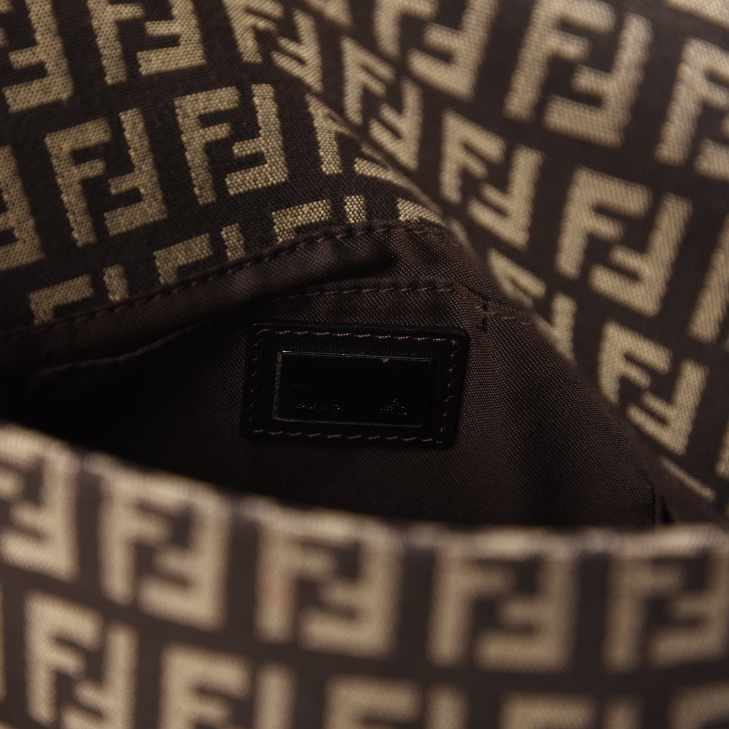 Fendi Zucchino Vitello Mini Mama Baguette Testa di Moro Beige 8 of 9