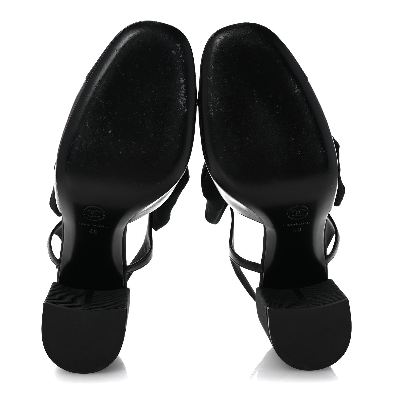Chanel Lambskin Grosgrain Cap Toe Camellia Bow Slingback Pumps 40 Black 6 of 11