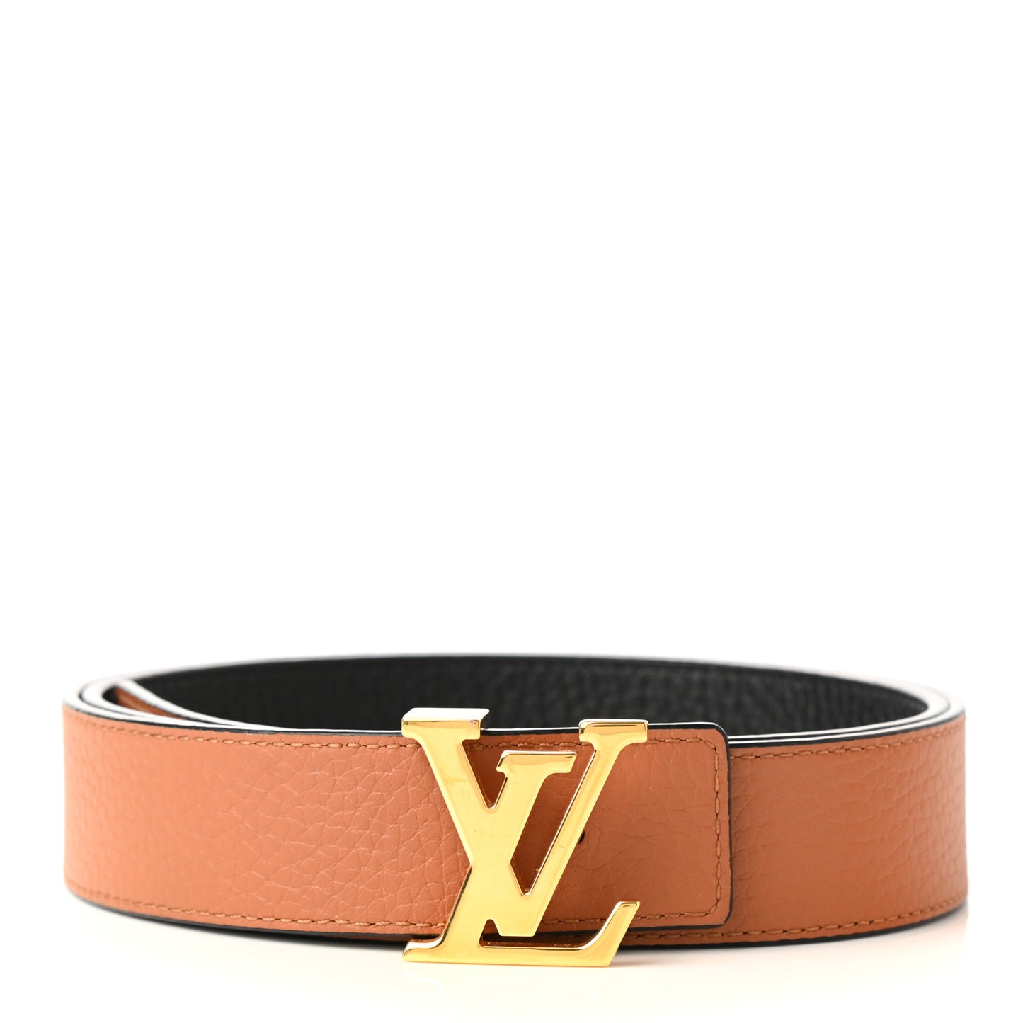 Taurillon Calfskin 30mm LV Initiales Reversible Belt 80 32 Black