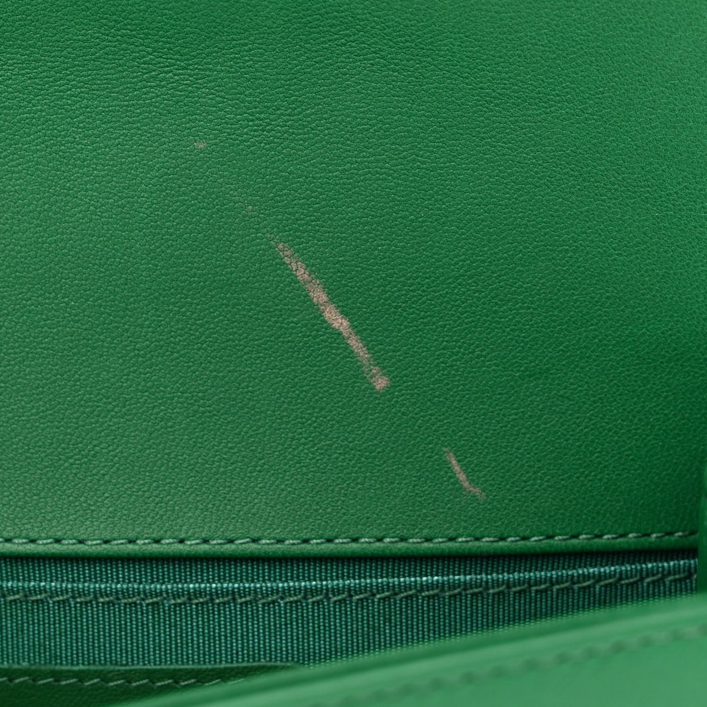 Lambskin Quilted Small Boy Flap Green