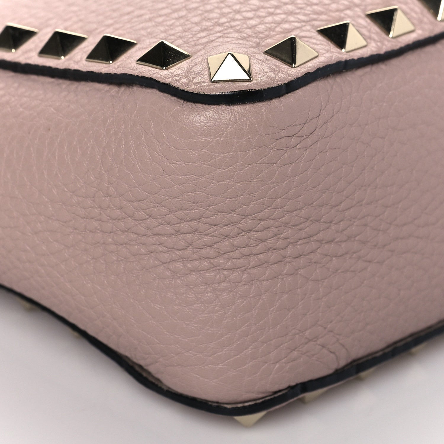 Valentino Garavani Pebbled Calfskin Mini Rockstud Flip-Lock Messenger Bag Poudre 8 of 9