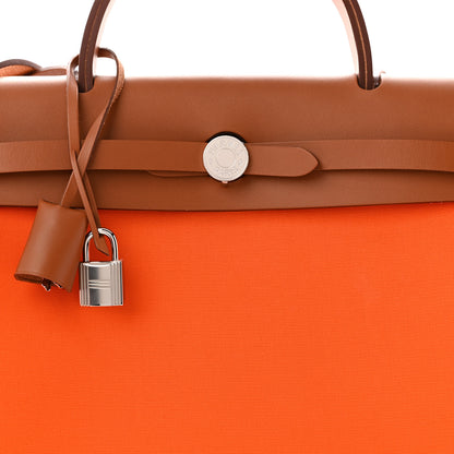Hermes Toile Officer Vache Hunter Herbag 31 PM Orange Minium 9 of 12