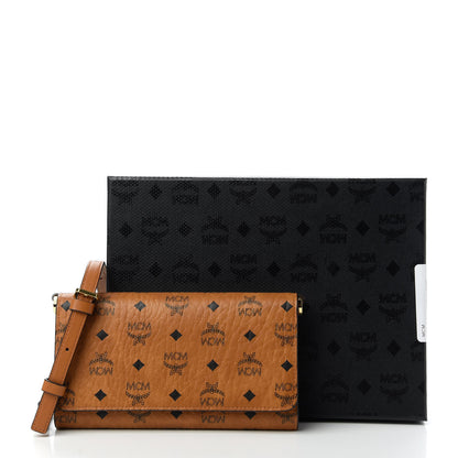 MCM Visetos Chain Wallet Crossbody Cognac 10 of 10