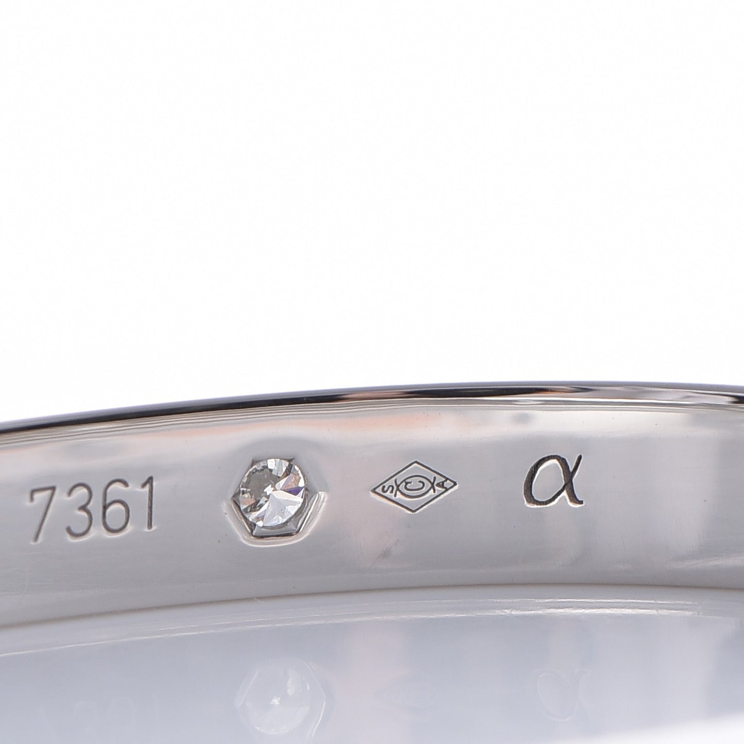 18K White Gold 4 Diamond LOVE Bracelet 16