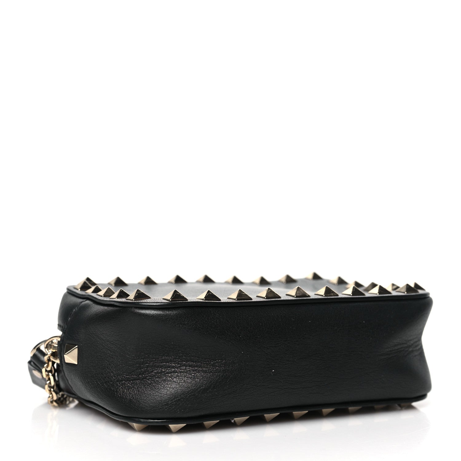 Valentino Garavani Calfskin Small Rockstud Chain Camera Crossbody Bag Black 4 of 9