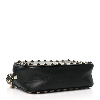Valentino Garavani Calfskin Small Rockstud Chain Camera Crossbody Bag Black 4 of 9