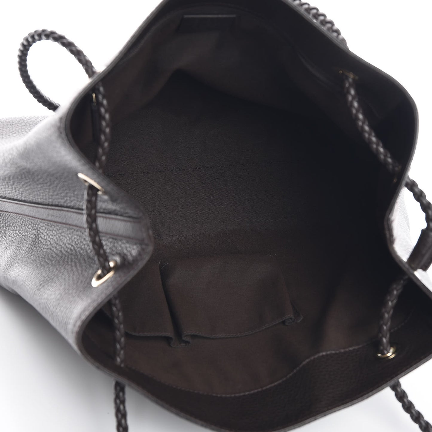 Calfskin Medium Braided Handle Gifford Tote Dark Brown
